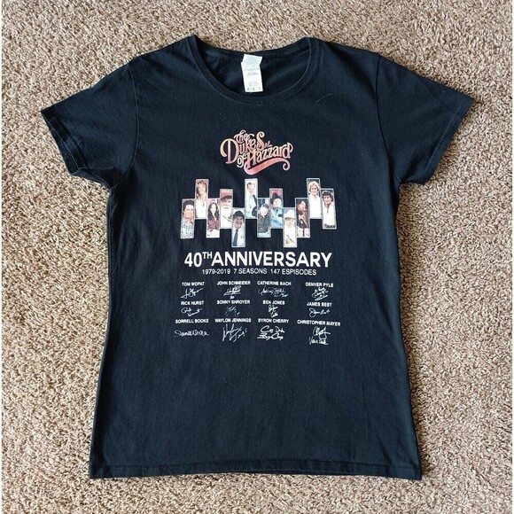 The Dukes Of Hazard 40th Anniversary T-Shirt Women's Medium Black Short Sleeve - Picture 1 of 6